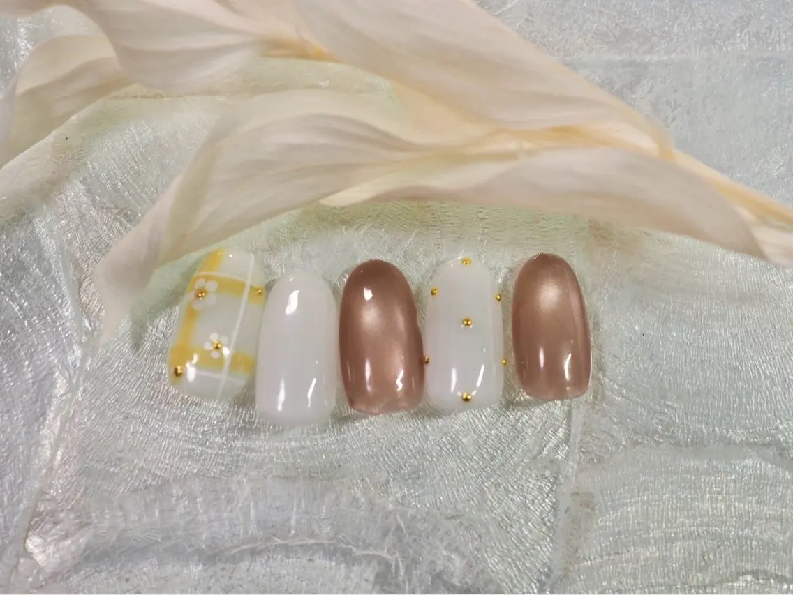 ネイル オーロラネイル 桜ネイル フラワーネイル フットネイル フレンチネイル ハンドネイル kikinail 溝の口のネイルデザイン