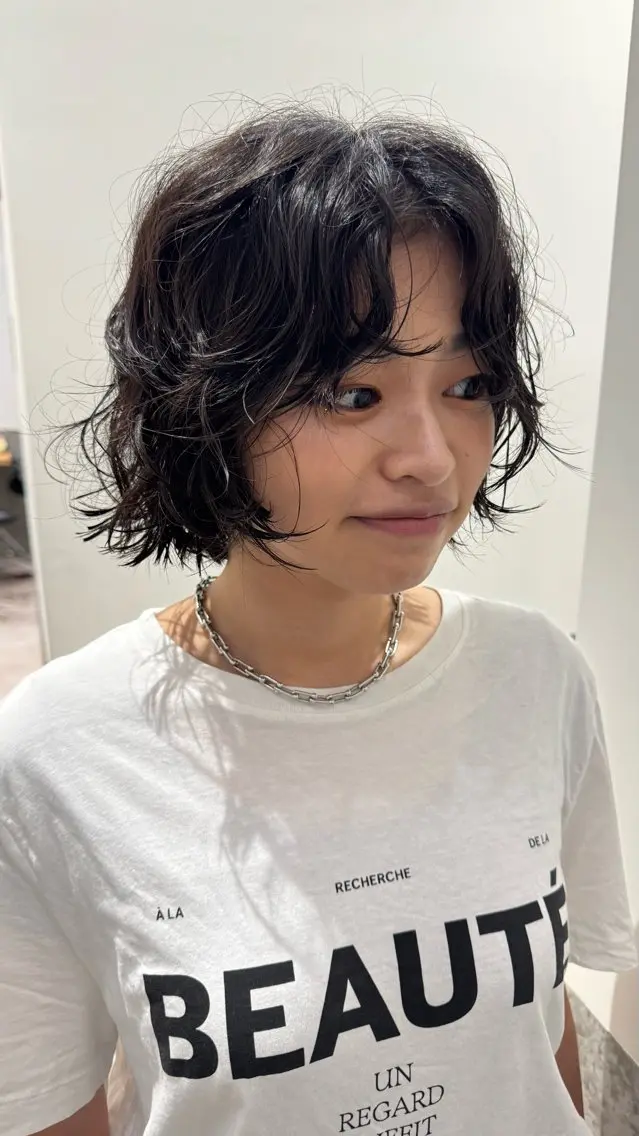 ショート パーマ カット パーマ トリートメント センスをお届けします 大谷将生infpのヘアスタイル