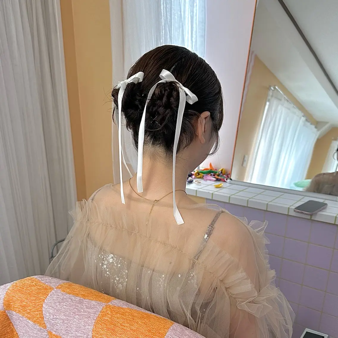 ミディアム ヘアアレンジ ヘアセット 杏寿 ヘアセットサロンのヘアスタイル