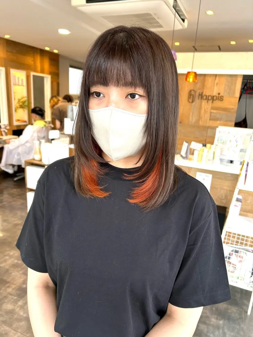 ミディアム カラーモデル募集中 美容室ハピスのヘアスタイル
