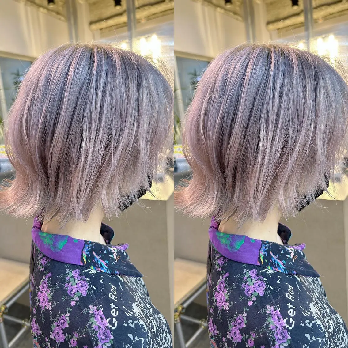 ミディアム カラー ヘアカラー トリートメント yoriダブルカラー 代表すがわらのヘアスタイル