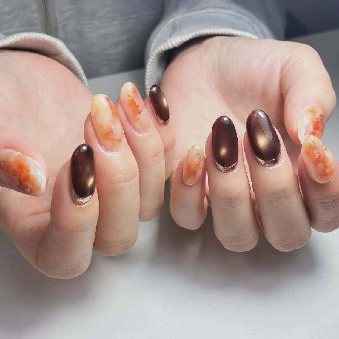 ネイル フットネイル ジェルネイル マグネットネイル ニュアンスネイル オフィスネイル ハンドネイル nail salon anoneのネイルデザイン