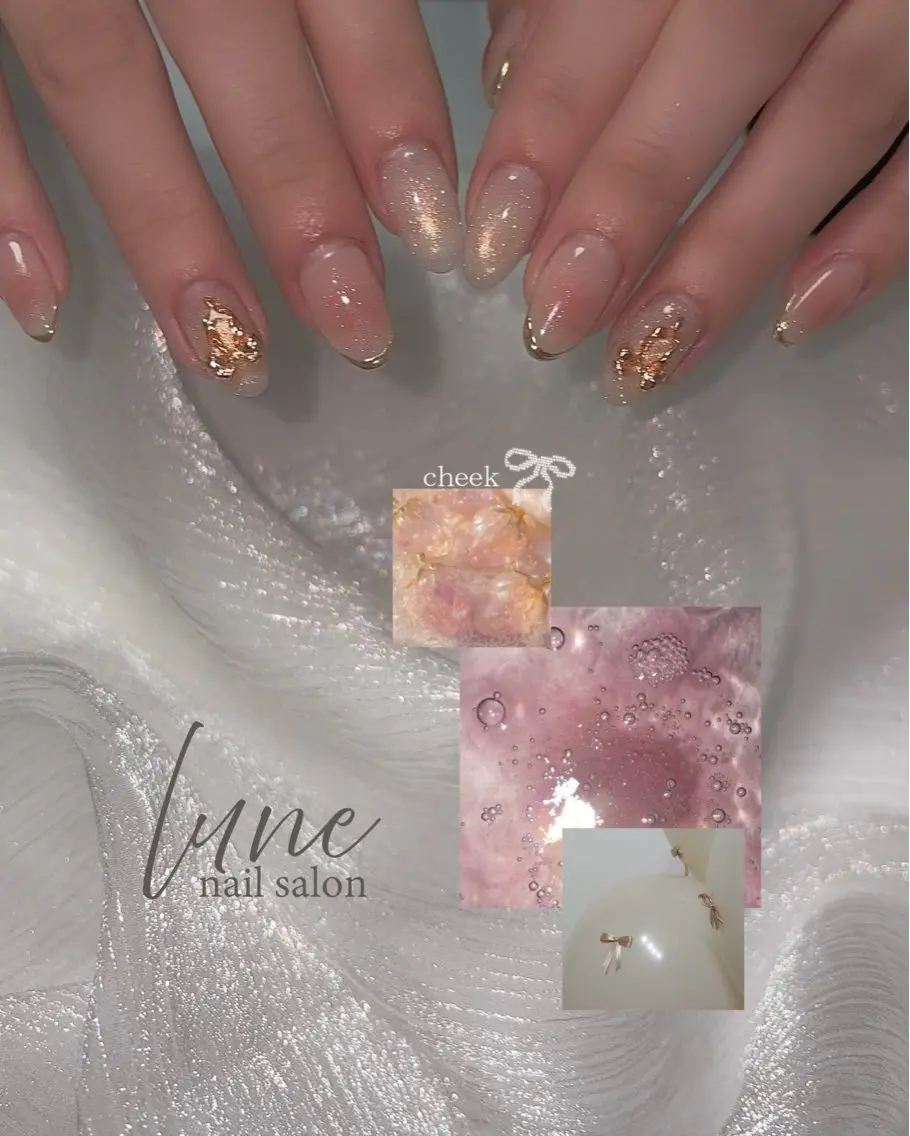 ネイル リボン ハンドネイル nail salon luneのネイルデザイン