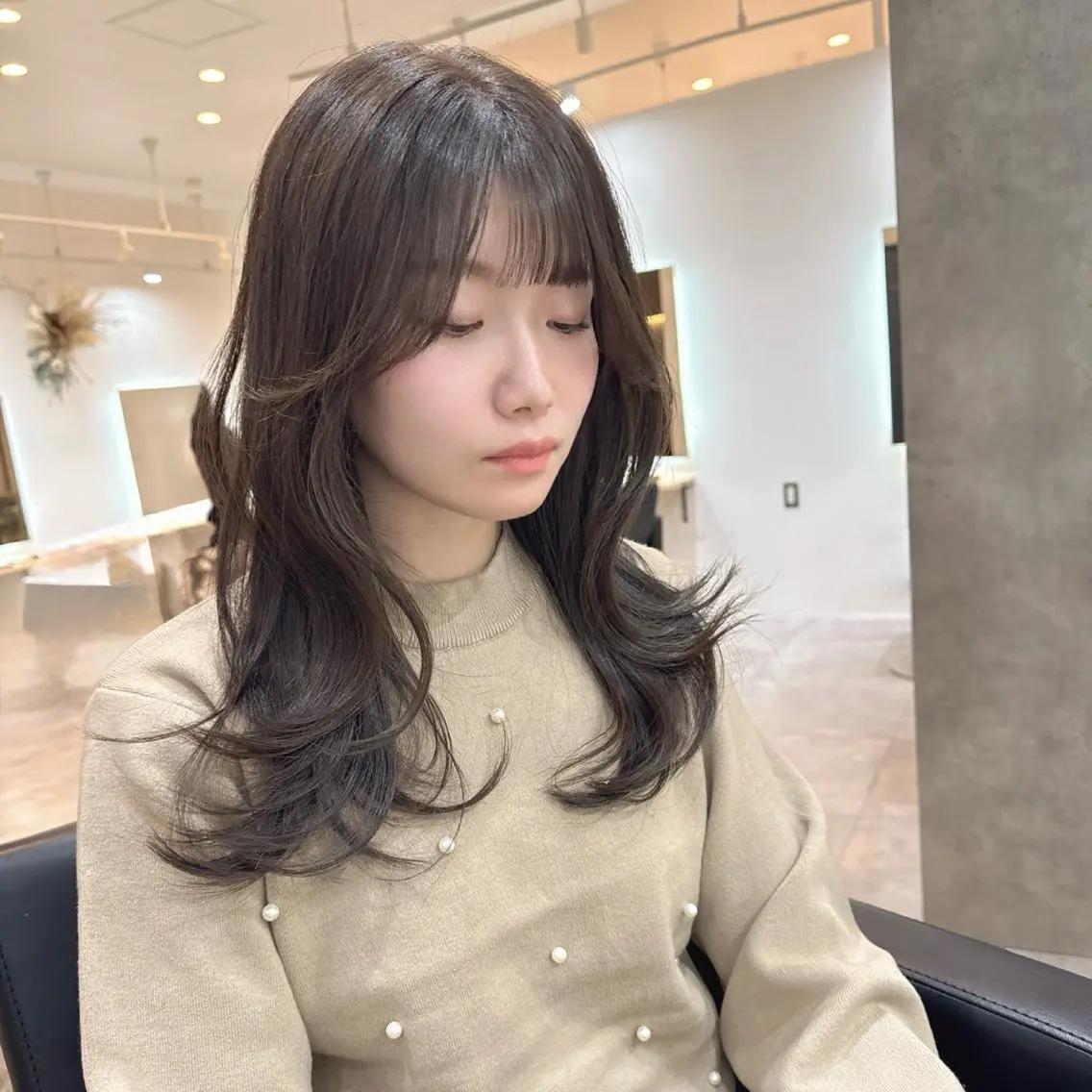 セミロング レイヤーカット カット 森 隆秀/韓国ヘアのヘアスタイル