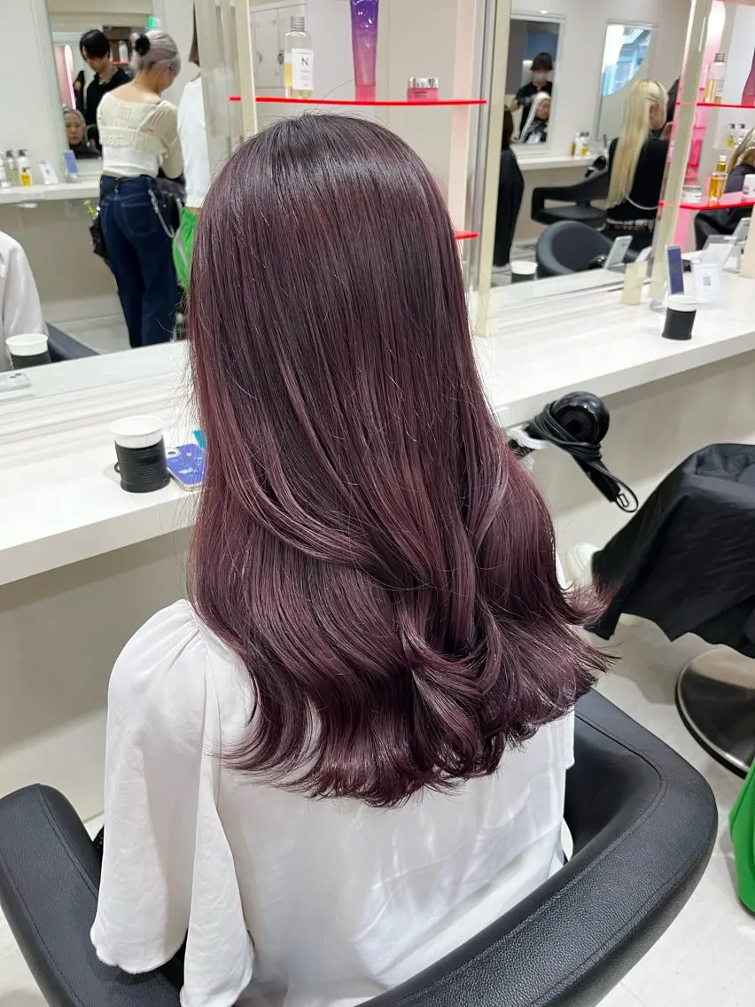 ミディアム カラー ヘアカラー 💟RINNA 艶カラー💟のヘアスタイル