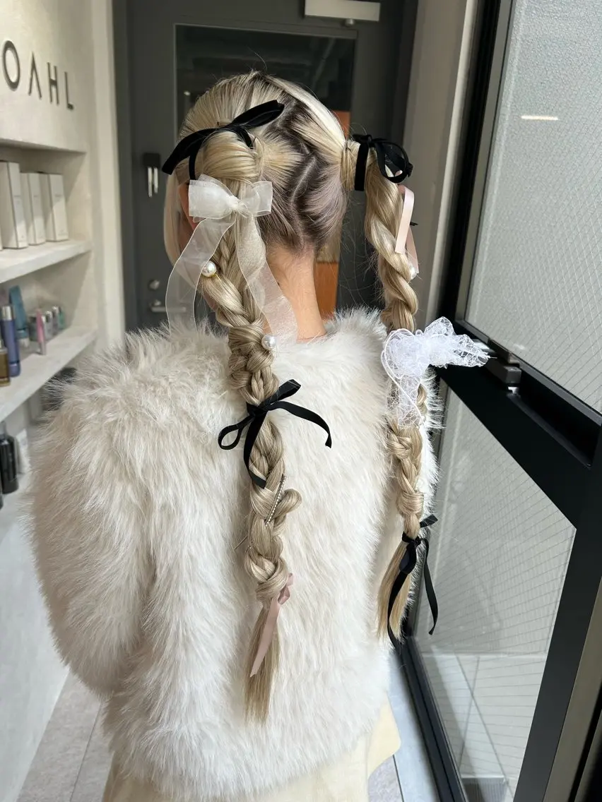 ロング ヘアアレンジ ヘアセット 🎀HARU/ボブ/ セット/赤み消し🫧のヘアスタイル