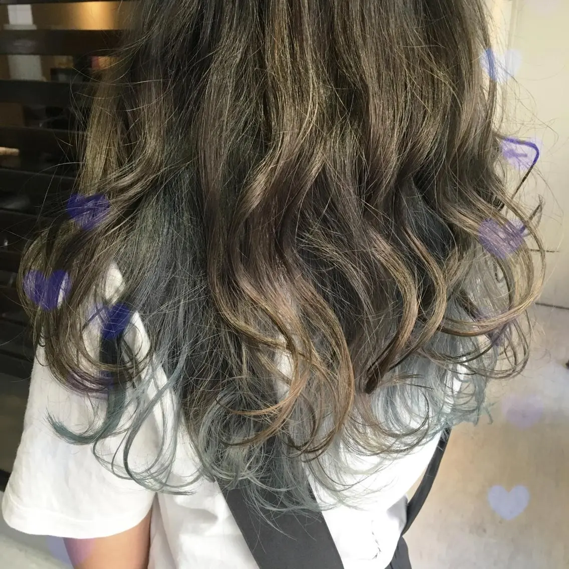カラー ブルーカラー インナーカラー ネイビーカラー 韓国ヘア得意❤︎森澤 悠佳のヘアスタイル