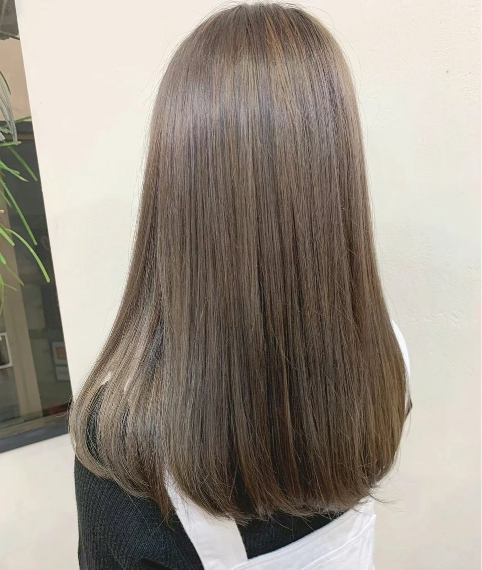 【イルミナカラー 】ブリーチなし🙅🏼♀️ワンカラー+3step高保湿トリートメント🩵 透明感さらさら髪にの写真