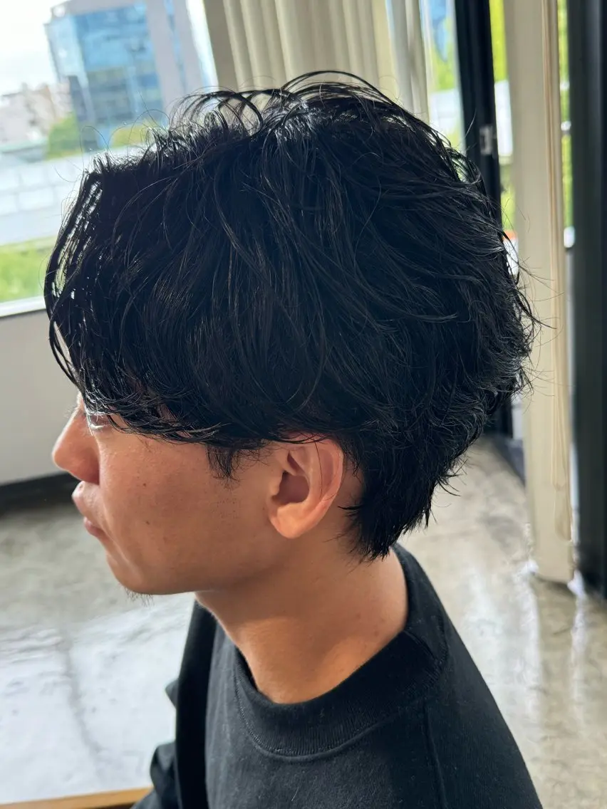 ミディアム カット パーマ メンズケアブリーチ 特化🔥村田のヘアスタイル