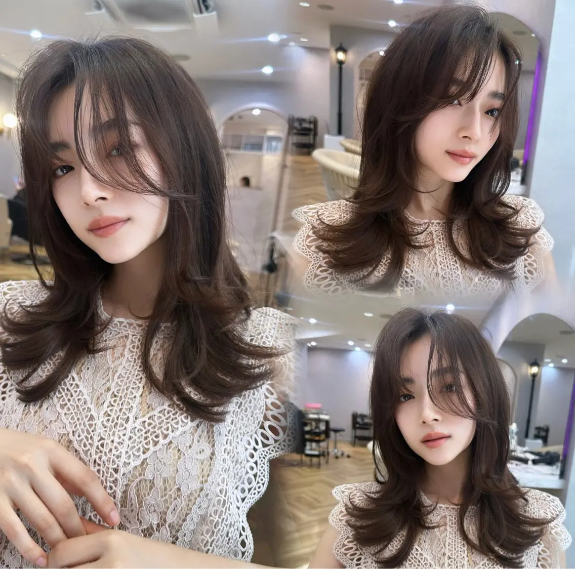 セミロング ハイレイヤー レイヤーカット カット ヘアカラー トリートメント ヘアセット 銀座副店長/レイヤー /髪質改善/田島のヘアスタイル