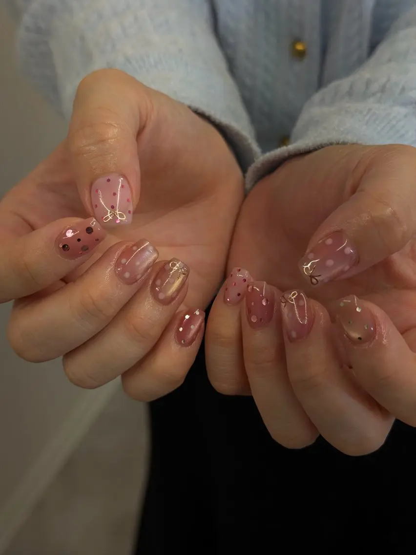ネイル ドット ジェルネイル マグネットネイル ニュアンスネイル パラジェル ハンドネイル ハンドケア Bana_ Nailのネイルデザイン