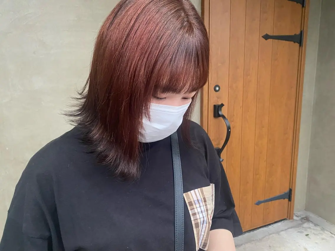 ミディアム カラー オレンジ ヘアカラー 柔らかカラー🥛 mayucoのヘアスタイル