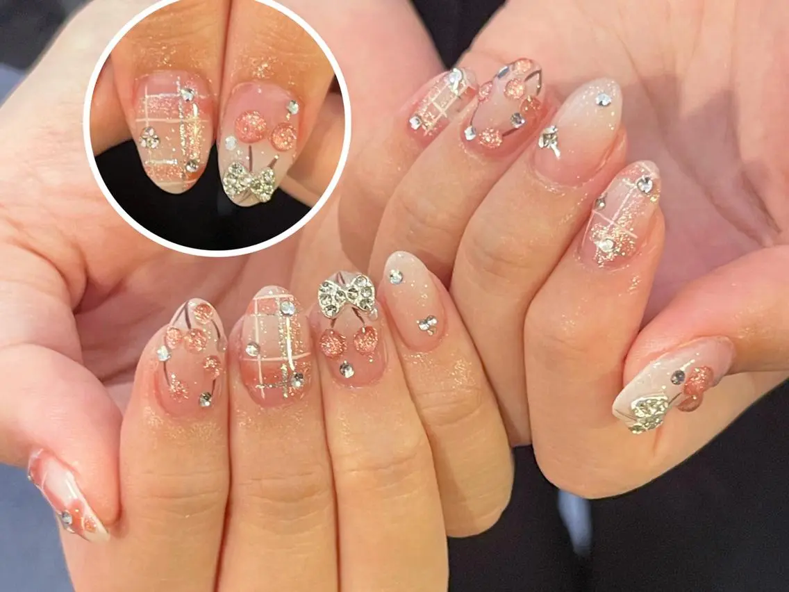 ネイル 長さ出し グラデーション 卒業式 キラキラネイル マグネットネイル ハンドネイル アンアンBelle Nail 池袋のネイルデザイン