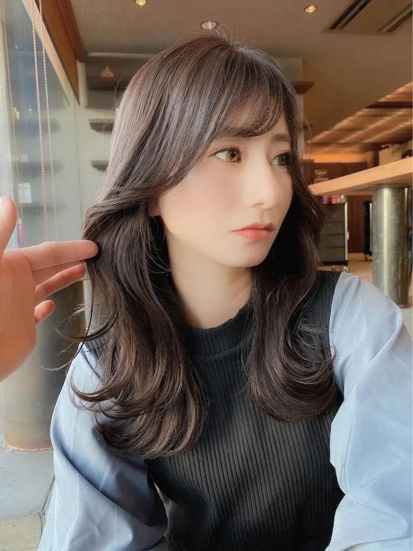 ✨ブリーチなしでも透明感✨ブリーチなしダブルカラー髪質改善トリートメント💙　＋カット✨の写真