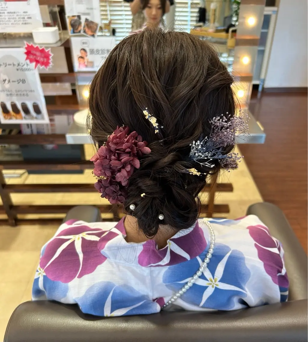 ヘアアレンジ ヘアセット 🩵髪質改善✨ YUNAのヘアスタイル