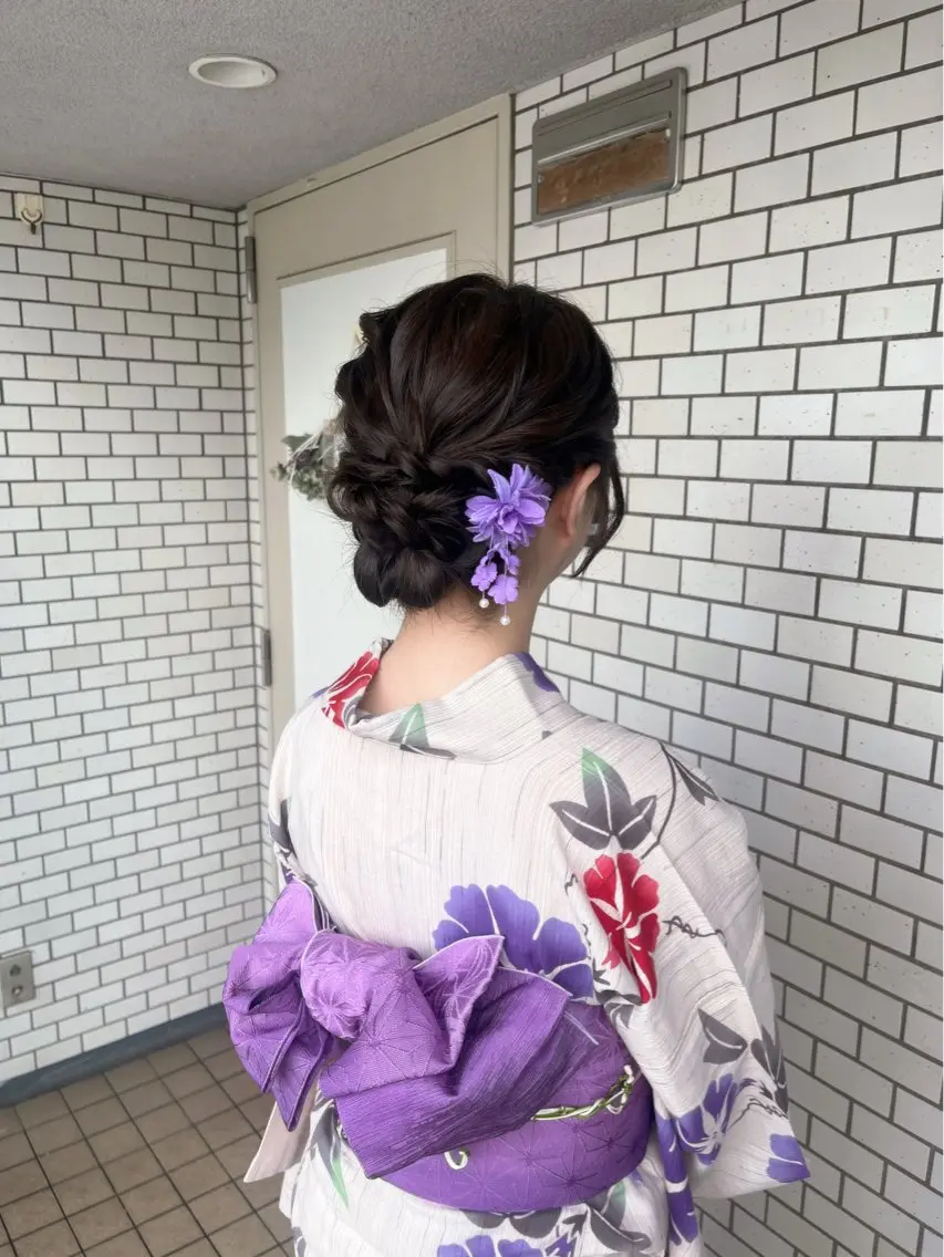 ヘアアレンジ 浴衣 ヘアセット 垢抜けヘアメイク🫧 JURI🪽のヘアスタイル