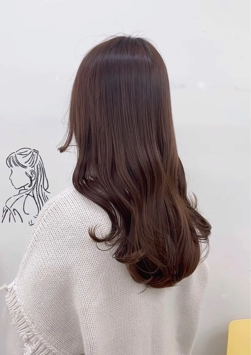ロング カラー ベージュカラー カット ヘアカラー トリートメント 天王寺韓国ヘア/ 髪質改善/小山歓実のヘアスタイル