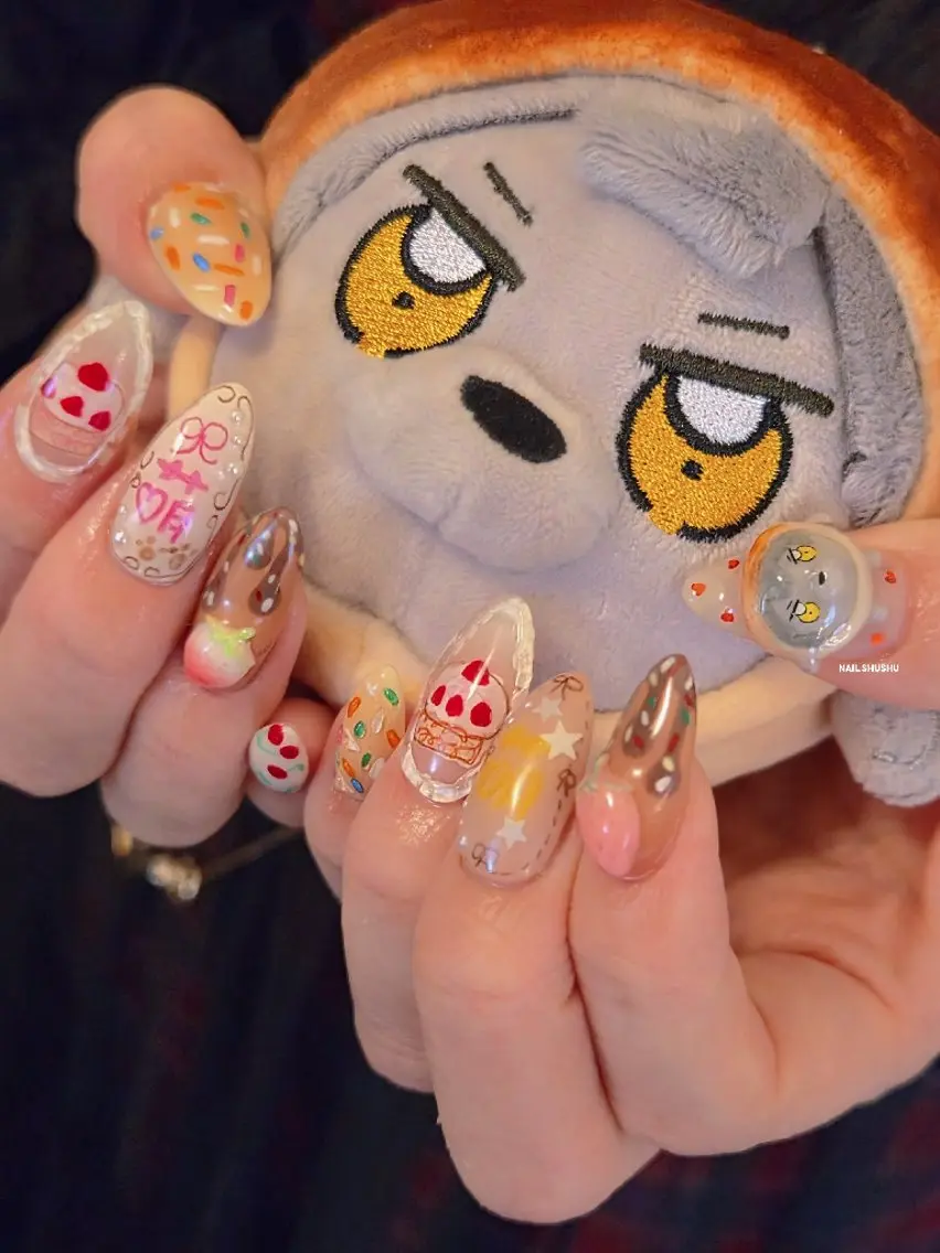 ネイル ハンドネイル 3dパーツ/流行り 👧shushu❤️のネイルデザイン