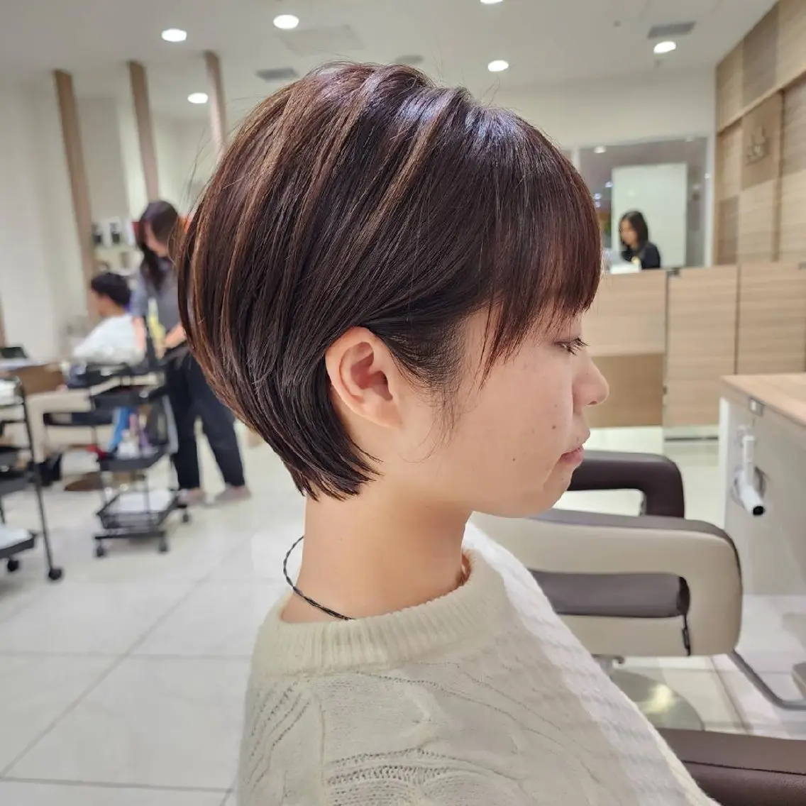 ショート カラー 丸みショート ベージュカラー 髪質改善 ショートヘア カット ヘアカラー カラー特化🔥中村 和貴<Ash津田沼>のヘアスタイル