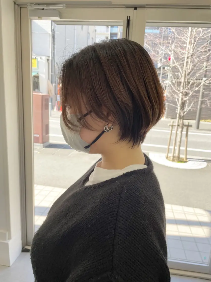 ショート ショートボブ ボブ ショートヘア カット ヘアカラー トリートメント 新村 華奈絵のヘアスタイル