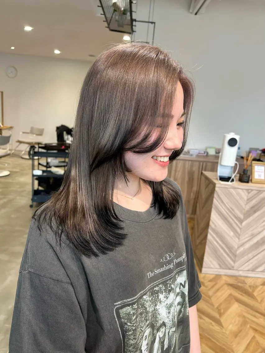 似合わせカット+トレンド◎デザインカラー✨+TR（イヤリング,ハイライト,他)🍒の写真