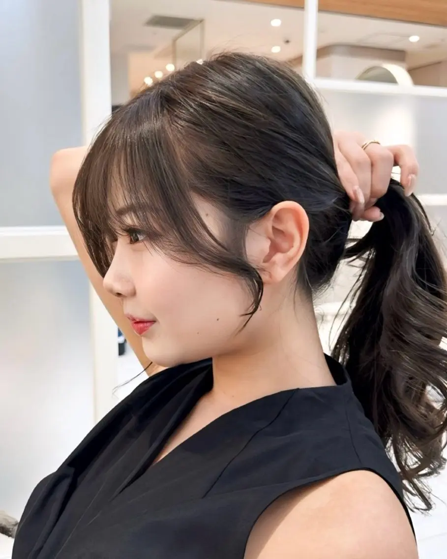 ミディアム カラー カット ヘアカラー トリートメント 顔周り特化/韓国ヘア /レイヤー/吉野幸大のヘアスタイル