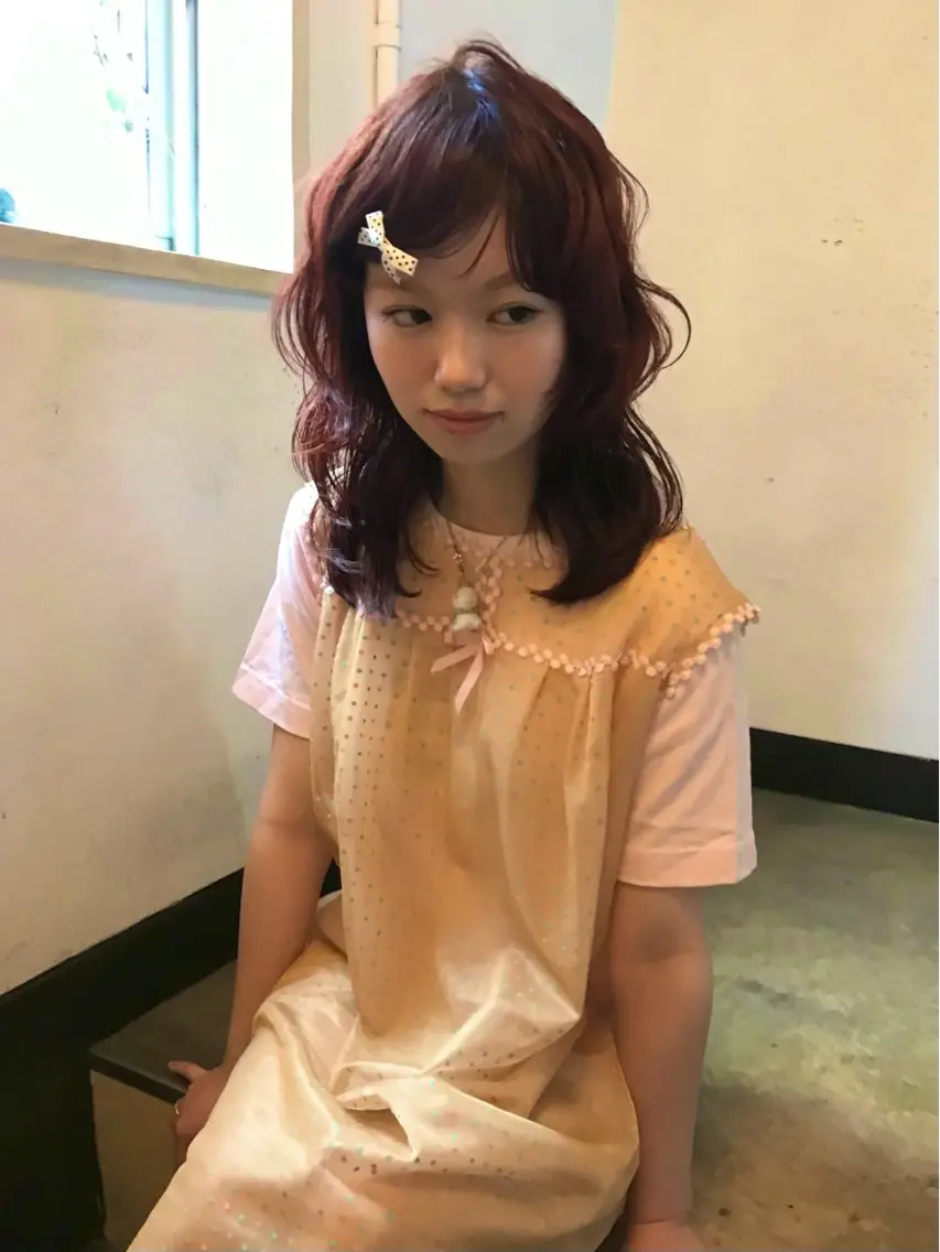 ミディアム カラー ベージュカラー ブリーチ ダブルカラー ブリーチなしカラー オレンジ カット ヘアカラー rinka/ボブ ベージュ 暖色のヘアスタイル