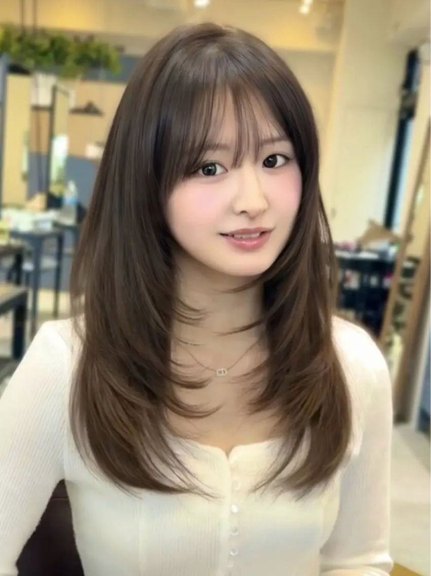 ロング カラー パーマ 無料カット レイヤー/表参道のヘアスタイル
