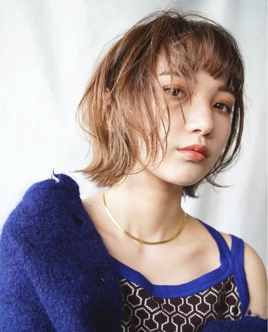 ショート カラー ヘアアレンジ ショートボブ ボブ ショートヘア 栄💗スパイキー⚡️ ｜パーマ｜haruのヘアスタイル