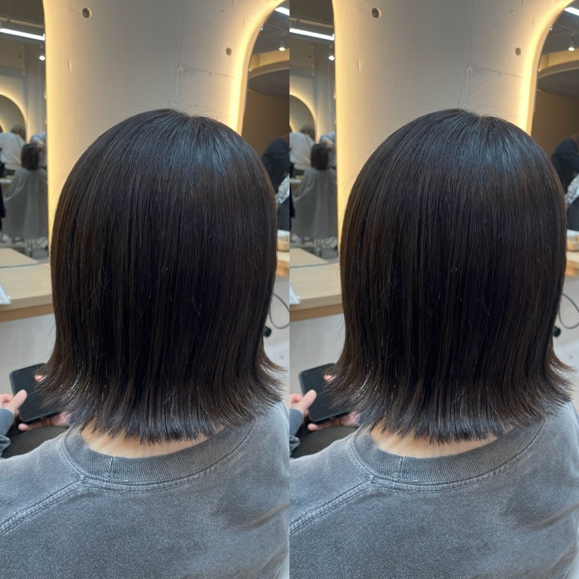 ミディアム カラー 黒髪 ボブ カット ヘアカラー トリートメント モデル様募集中🍒 りおのヘアスタイル
