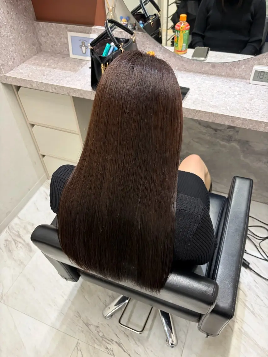 ロング カラー カット ヘアカラー 縮毛矯正 朝が楽になる縮毛矯正 RUNAのヘアスタイル