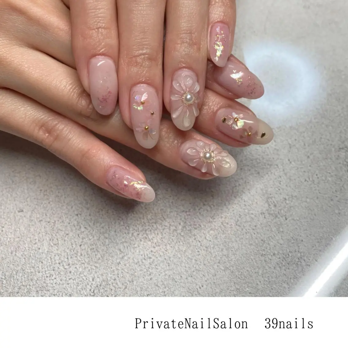 ネイル アートネイル フラワーネイル オフィスネイル ワンカラーネイル ピンク 39-nails EharaMikuのネイルデザイン