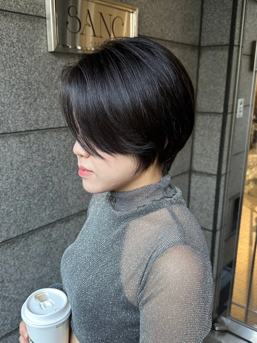 ショート カラー カット ヘアカラー トリートメント 本町/新町/心斎橋 透明感カラーSANCのヘアスタイル