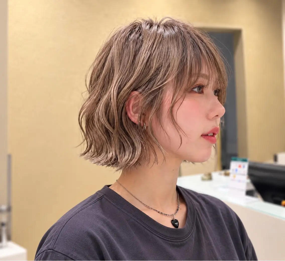 ミディアム カラー 髪質改善 ヘアカラー 久木原 ゆりのヘアスタイル