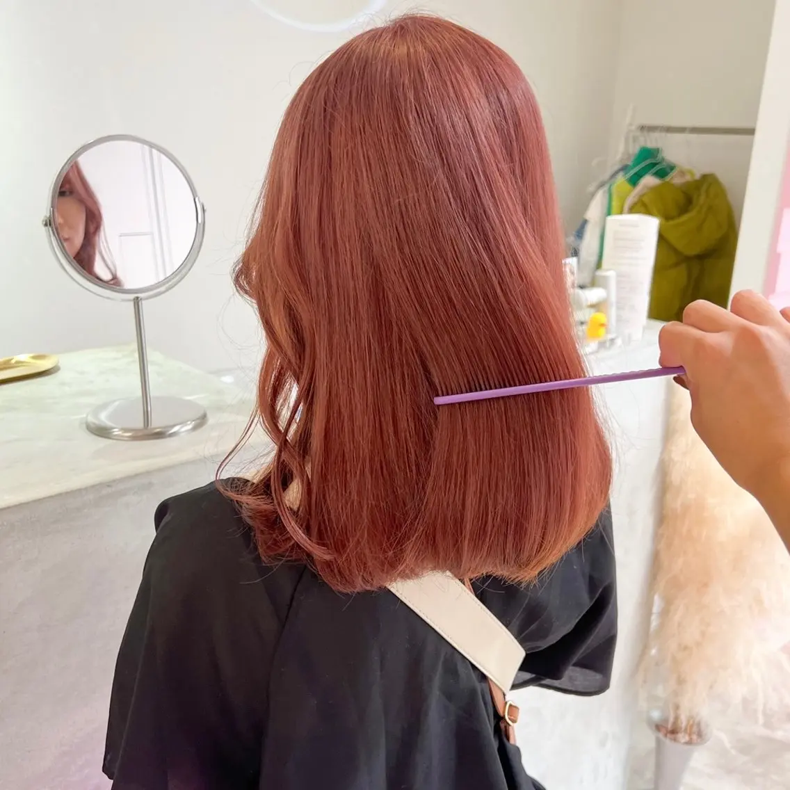セミロング カラー ヘアカラー トリートメント 🎀ダブルカラー/ ピンク×ガーリー🎀のヘアスタイル