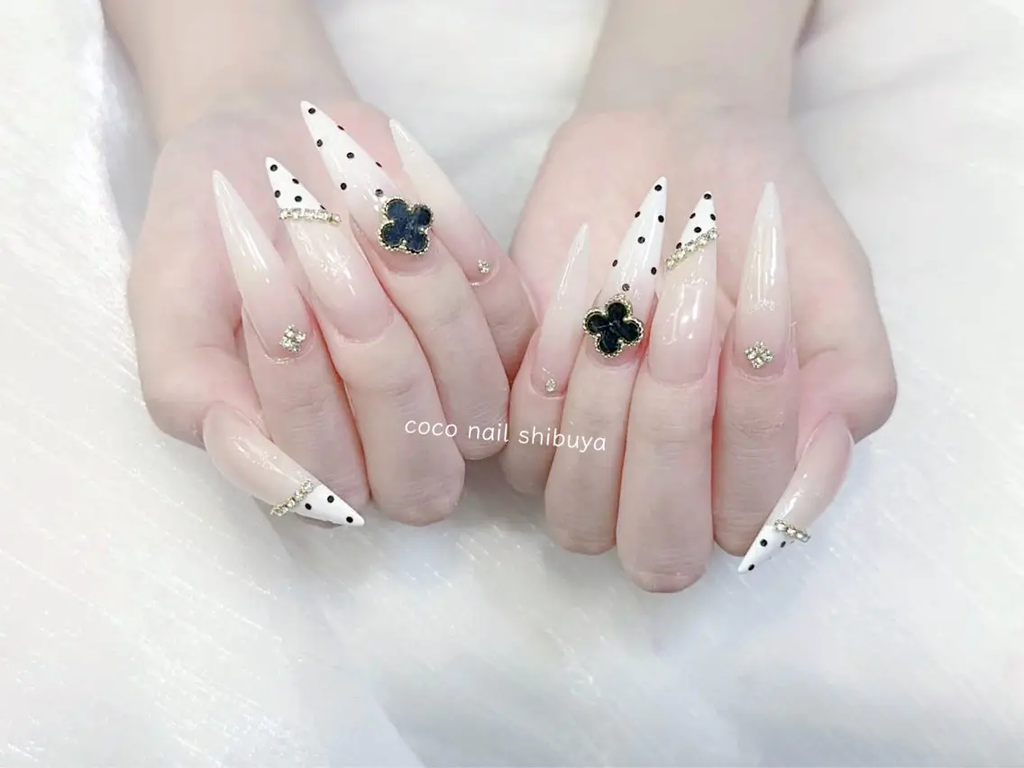 ネイル 成人式 大理石ネイル(マーブル) リボン 夏ネイル ネイルチップ ハンドネイル Mei Salon 長さ出し専門店のネイルデザイン