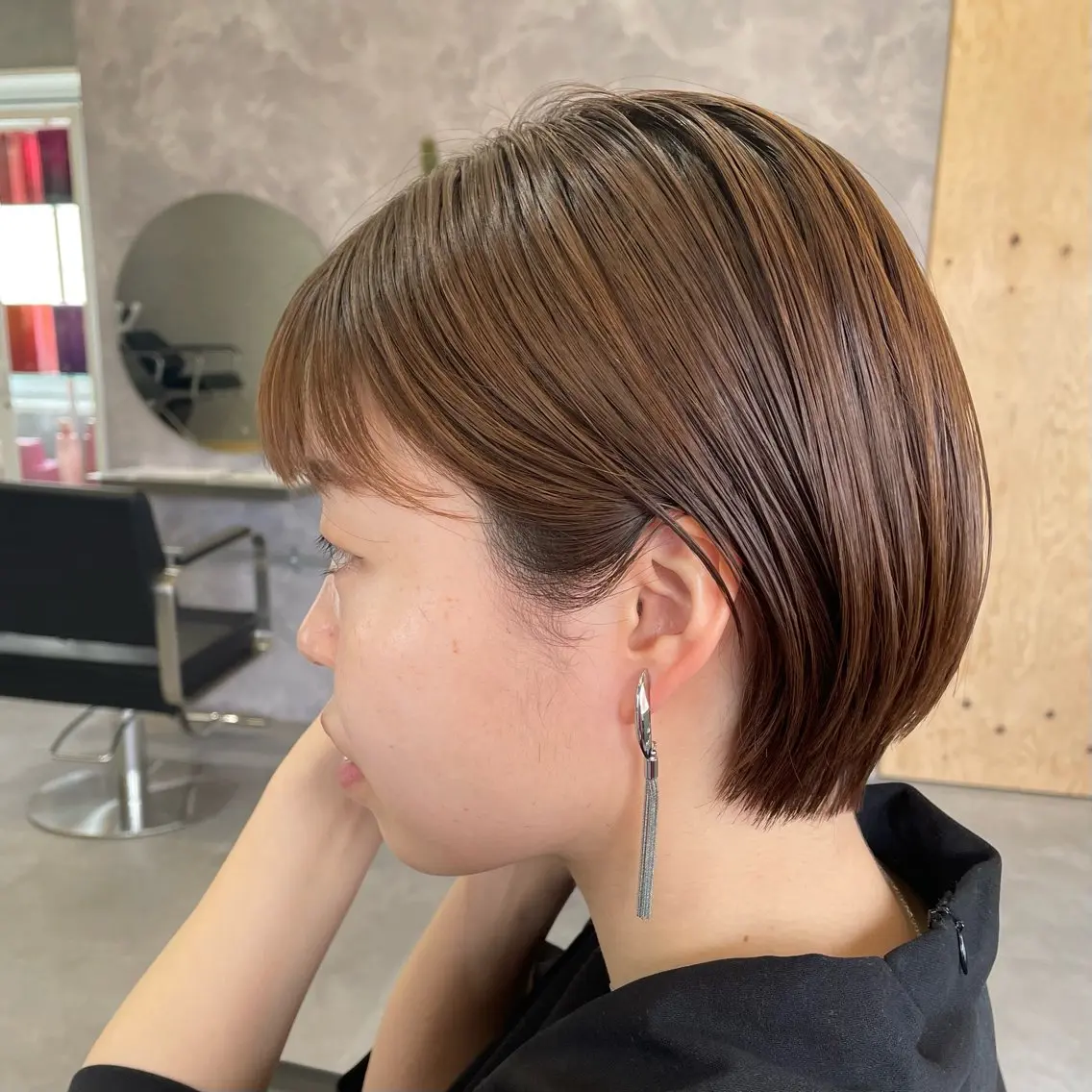 ショート カラー 丸みショート ショートヘア カット Rui/透明感カラー 暖色/レイヤーカットのヘアスタイル