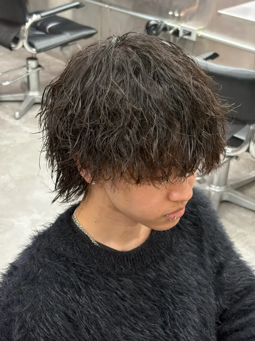 ミディアム カラー パーマ メンズ カット パーマ トリートメント ヘアセット 🔥最強メンズ特化/ パーマの達人🔥風見のヘアスタイル