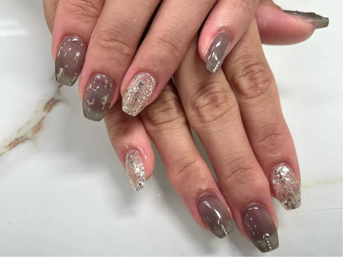ネイル アートネイル ジェルネイル マグネットネイル 持ち込み パラジェル Nail Neige🐈🌙のネイルデザイン