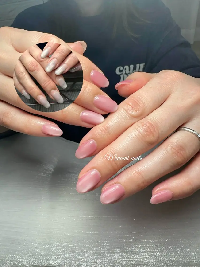 ネイル アートネイル オーロラネイル ガーリー キラキラネイル 韓国ネイル ハンドネイル Minami Nailsのネイルデザイン