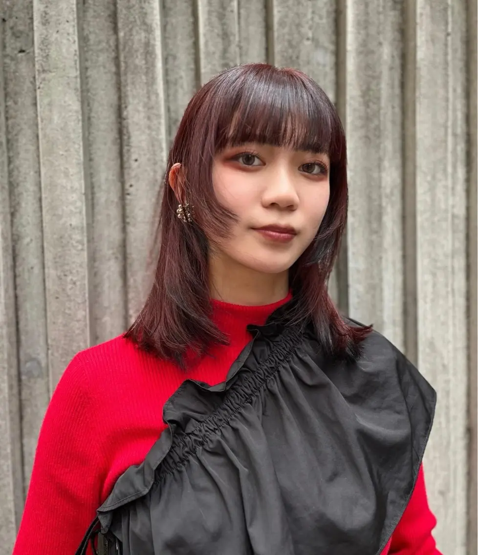 ミディアム カラー レイヤーカット ウルフカット ウルフレイヤー ボブパーマ/縮毛矯正 /かわいい/せき🫧のヘアスタイル