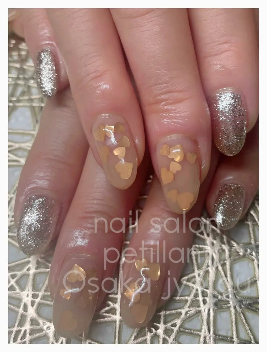 ネイル ハート nail salon petillantのネイルデザイン