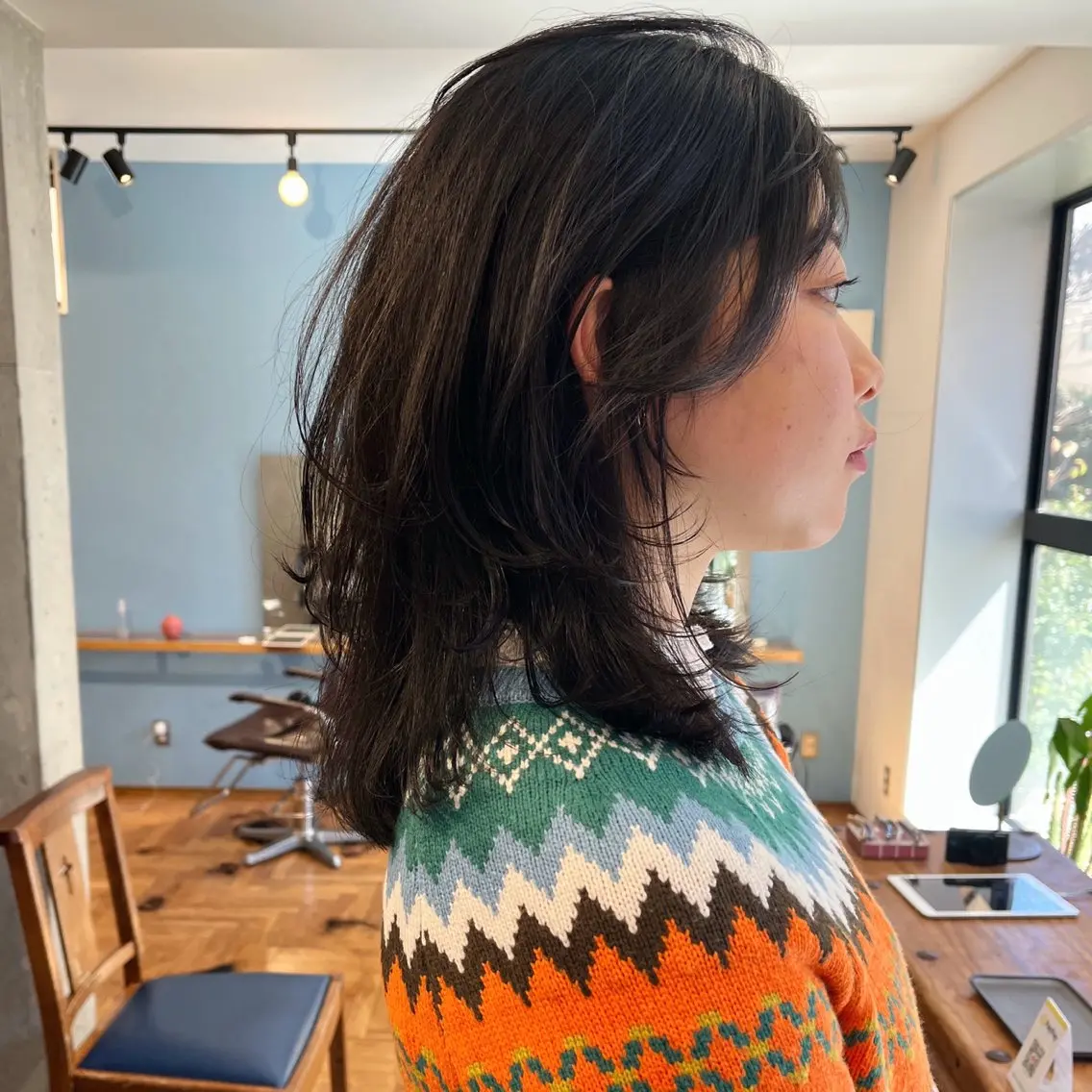ミディアム レイヤーカット 暖色/パーマ 🌼クニトウメイのヘアスタイル
