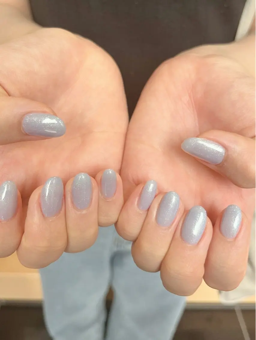 ネイル オーロラネイル ジェルネイル ワンカラーネイル tamu nail 金町のネイルデザイン