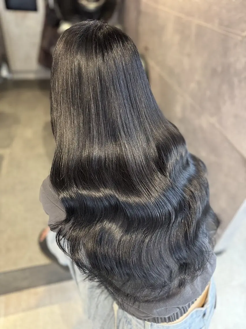 ロング カラー ヘアカラー 🎀🎶はがりな ワンカラー💝のヘアスタイル
