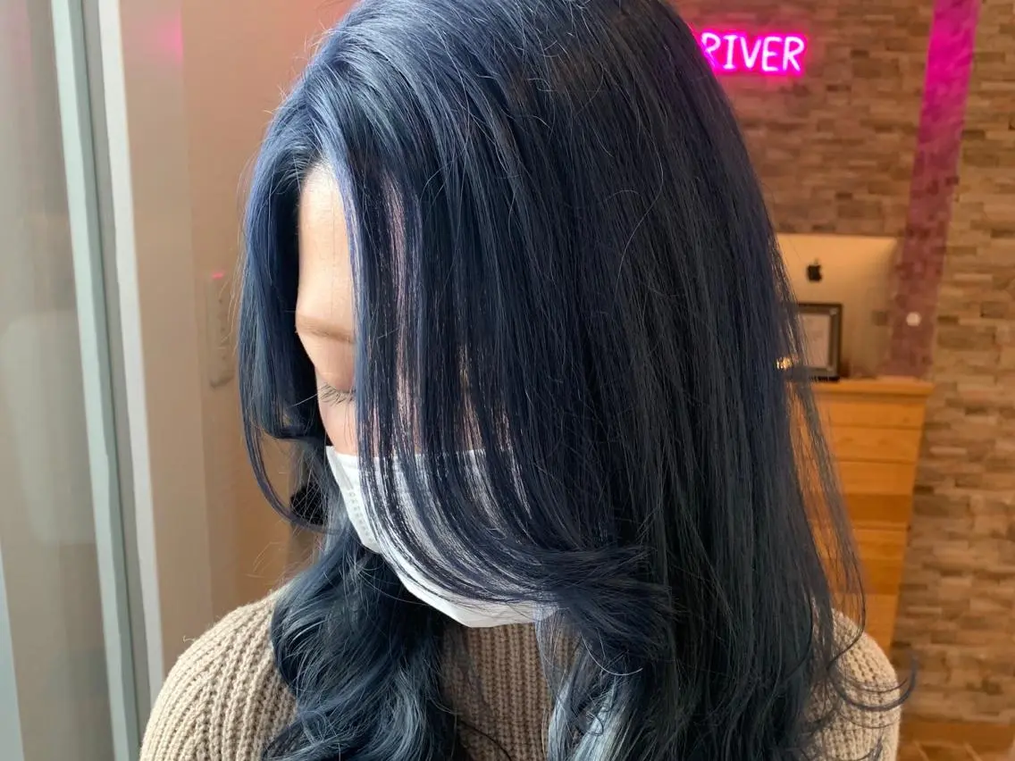 ミディアム カラー ヘアカラー&縮毛矯正 STAR☆RIVERのヘアスタイル