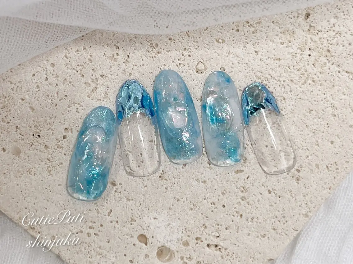 ネイル 韓国ネイル 夏ネイル ワンホンネイル ハンドネイル NailSalon CutiePutiのネイルデザイン