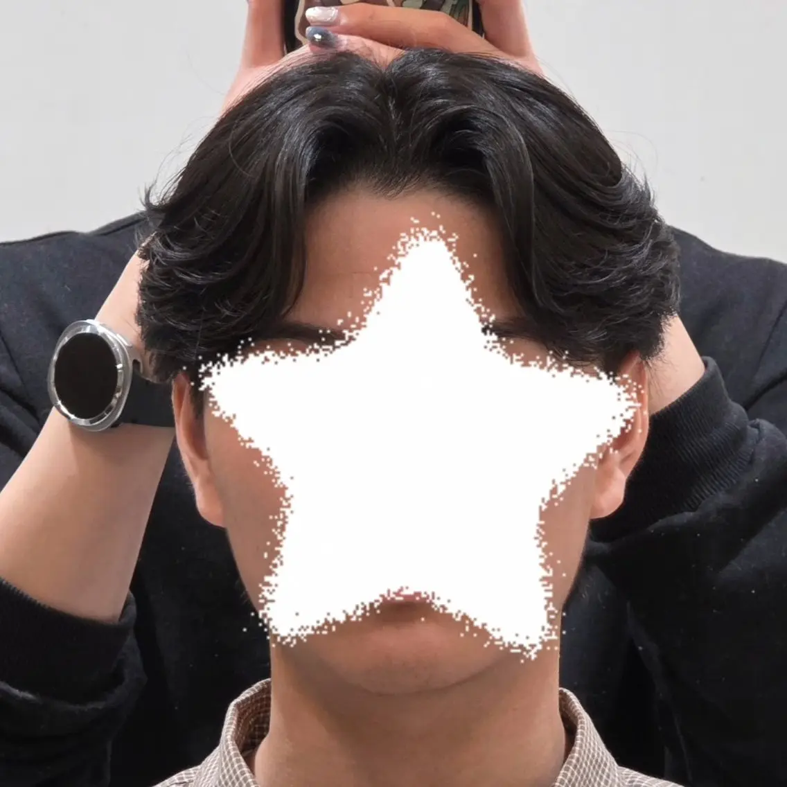 ショート パーマ メンズ センターパート メンズパーマ カット パーマ RYU/毛流れパーマ /前髪立ち上げ⚡️のヘアスタイル