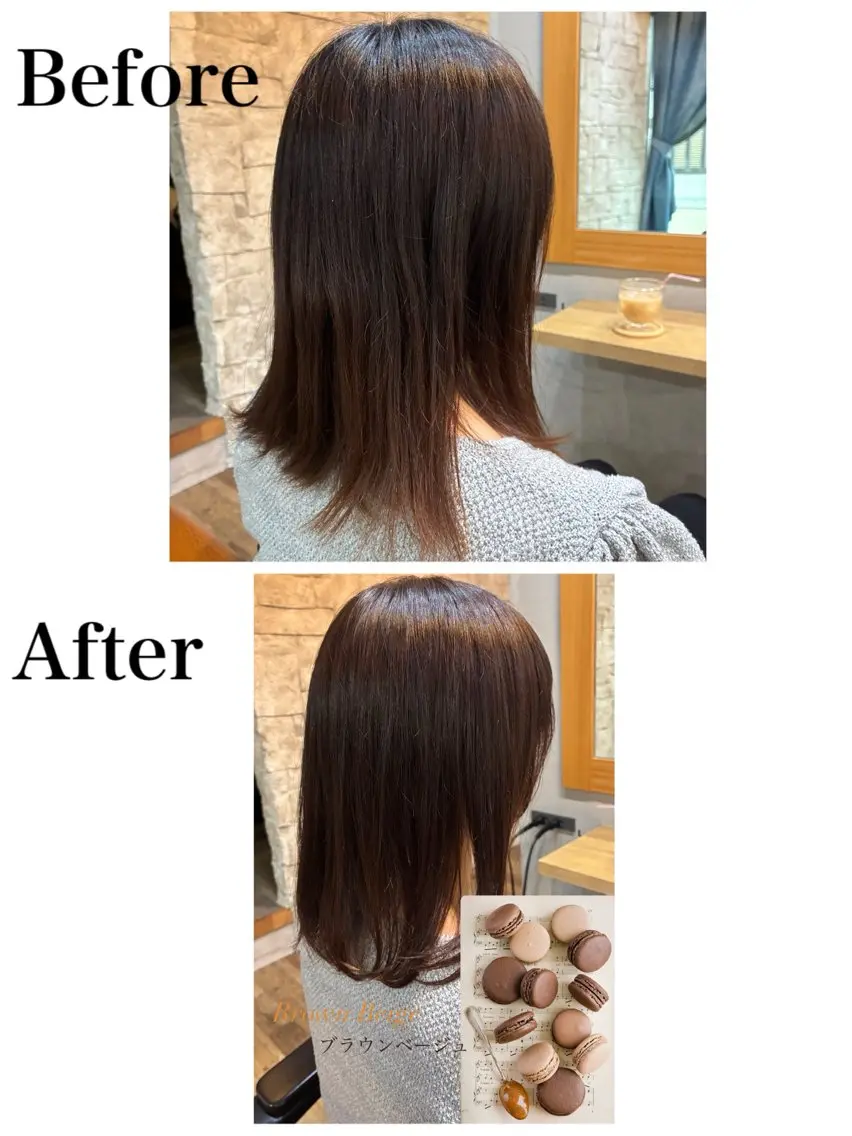 ミディアム カラー ベージュカラー ブラウンカラー ブラウンベージュ カット ヘアカラー お褒めの口コミ多数✨ 美髪カラー/浦本冴絵のヘアスタイル
