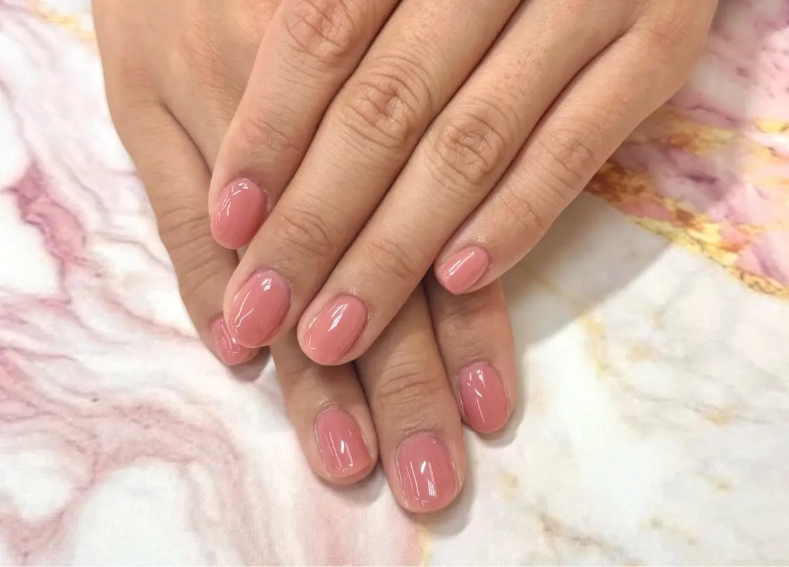 ネイル クリアネイル ピンク Luz de Amberのネイルデザイン